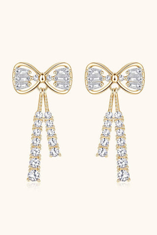 1.12 Carat Moissanite 925 Sterling Silver Bow Earrings - Just Believe Boutique