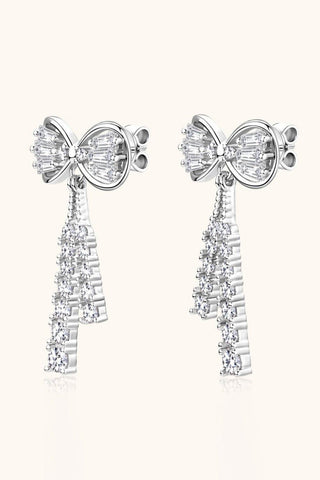 1.12 Carat Moissanite 925 Sterling Silver Bow Earrings - Just Believe Boutique