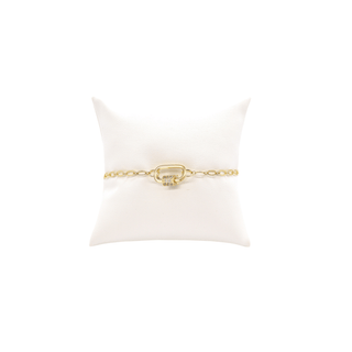 The Charm Bar Company - Gold Christie Charm Bracelet with Small Gabi Carabiner