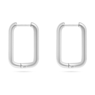 18K Gold PVD Rounded Rectangle Everyday Huggie Earrings - Just Believe Boutique