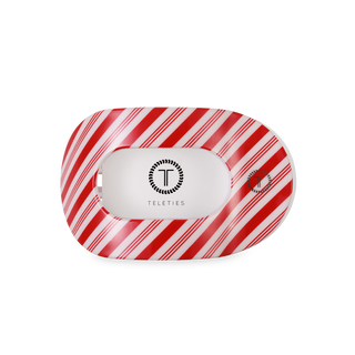 TELETIES - Flat Round Hair Clip | Medium | Candy Cane Crush