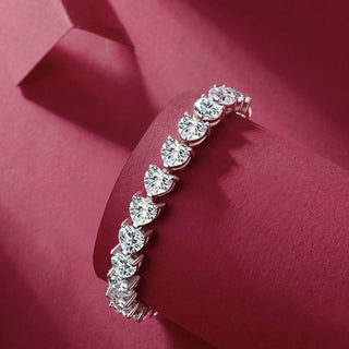 24 Carat Moissanite 925 Sterling Silver Heart Bracelet - Just Believe Boutique