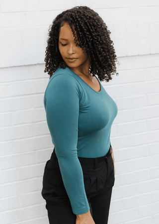 ELIETIAN - Reversible Long Sleeve - Curvy Fit - Teal