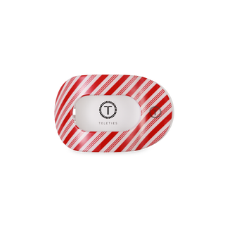 TELETIES - Flat Round Hair Clip | Small | Candy Cane Crush