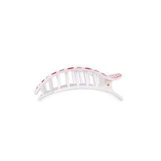 TELETIES - Flat Round Hair Clip | Small | Candy Cane Crush