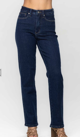 High Waisted Tummy Control Classic Straight Judy Blue - Just Believe Boutique