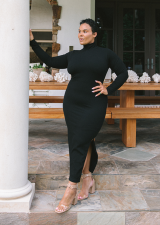 ELIETIAN - Long Sleeve Turtleneck Dress