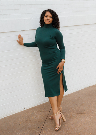 ELIETIAN - Long Sleeve Turtleneck Dress