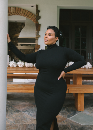 ELIETIAN - Long Sleeve Turtleneck Dress