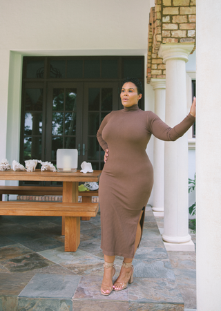 ELIETIAN - Long Sleeve Turtleneck Dress