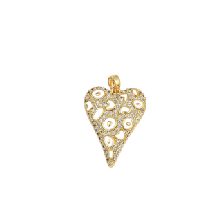 The Charm Bar Company - Gold Radiant Sparkle Heart Charm