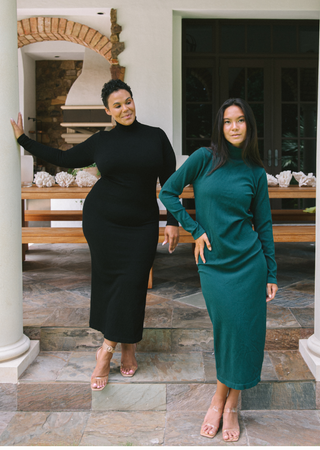 ELIETIAN - Long Sleeve Turtleneck Dress