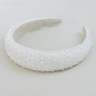 Beaded In Art Headband: White - Just Believe Boutique