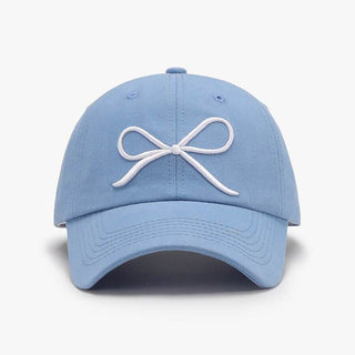 Bow Embroidered Cotton Baseball Cap - Just Believe Boutique