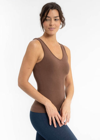 Built-In-Bra Tank: Smoke Green - Just Believe Boutique