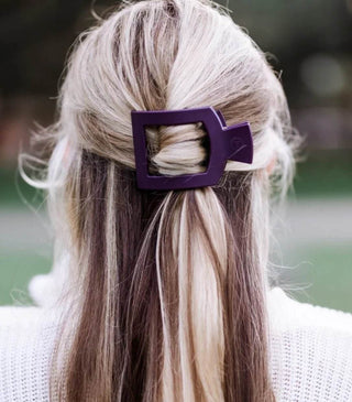 Burgundy Bliss Medium Flat Round Hair Clip - Just Believe Boutique