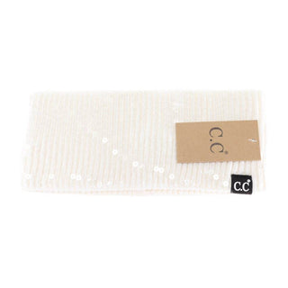 C.C. Beanie - Allover Clear Sequin Head Wrap - Just Believe Boutique