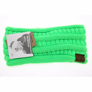 C.C. Ponytail Headband Solid Ribbed beanie - Just Believe Boutique