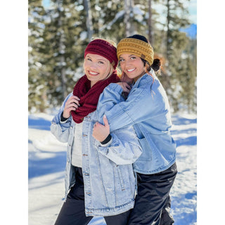 C.C. Ponytail Headband Solid Ribbed beanie - Just Believe Boutique