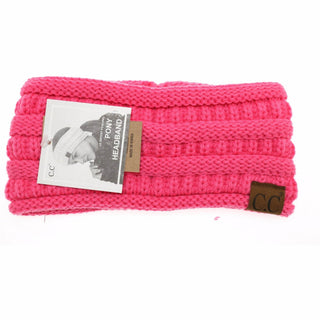 C.C. Ponytail Headband Solid Ribbed beanie - Just Believe Boutique