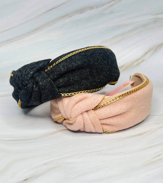 Chained In Line Headband: Pink - Just Believe Boutique