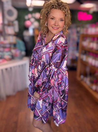 City Print Mini Dress - Just Believe Boutique