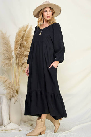 Cotton Gauze Ruffle Dress - Just Believe Boutique