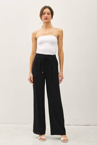 CRINKLE WIDE-LEG PANTS - Just Believe Boutique