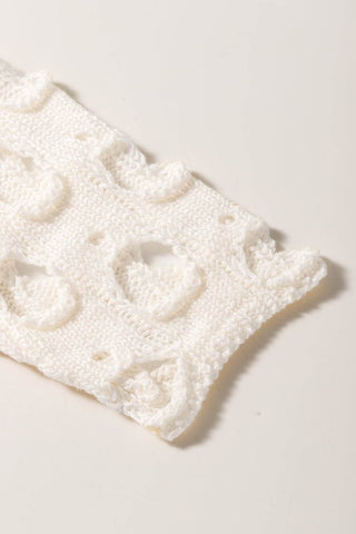 Cutout Round Neck Dropped Shoulder Knit Cover Up - Just Believe Boutique