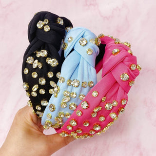 Diamonds All Over Headband: Pink - Just Believe Boutique