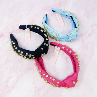 Diamonds All Over Headband: Pink - Just Believe Boutique