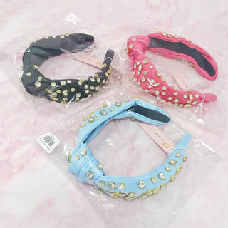 Diamonds All Over Headband: Pink - Just Believe Boutique