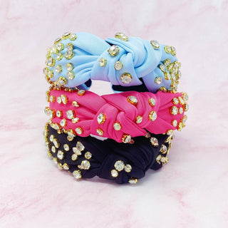 Diamonds All Over Headband: Pink - Just Believe Boutique