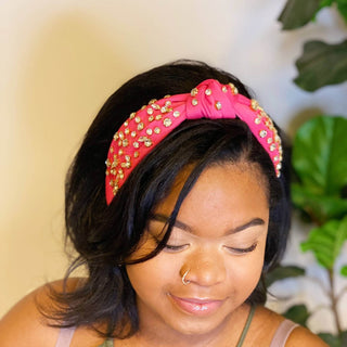 Diamonds All Over Headband: Pink - Just Believe Boutique