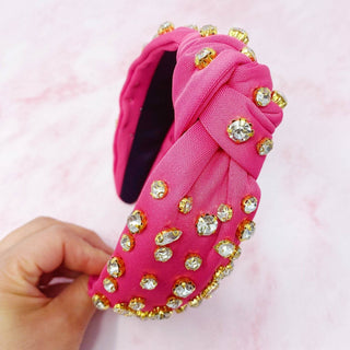 Diamonds All Over Headband: Pink - Just Believe Boutique