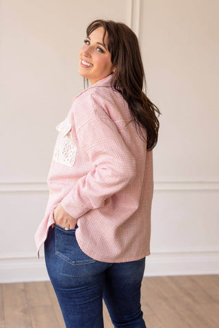 Dreamy Pink Tweed Shacket - Just Believe Boutique