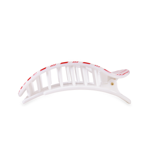 TELETIES - Flat Round Hair Clip | Medium | Candy Cane Crush