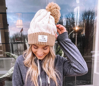 Fetching pom beanie with a twist! - Just Believe Boutique