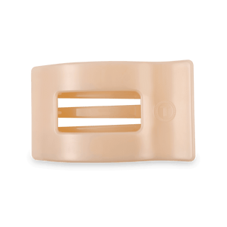 Flat Rectangle Hair Clip | Medium | Almond Beige - Just Believe Boutique
