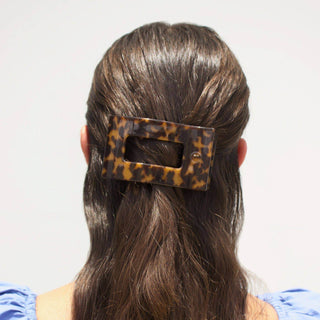 Flat Rectangle Hair Clip | Medium | Tortoise - Just Believe Boutique