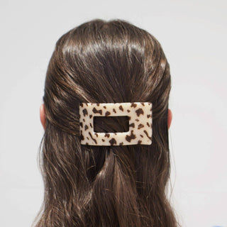 Flat Rectangle Hair Clip | Small | Blonde Tortoise - Just Believe Boutique