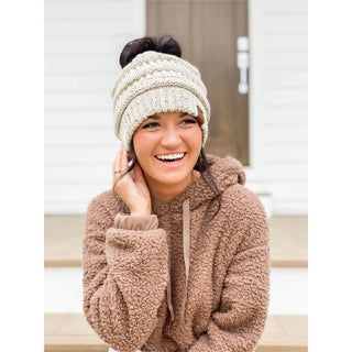 Flecked CC Beanie Tail Beanie - Just Believe Boutique