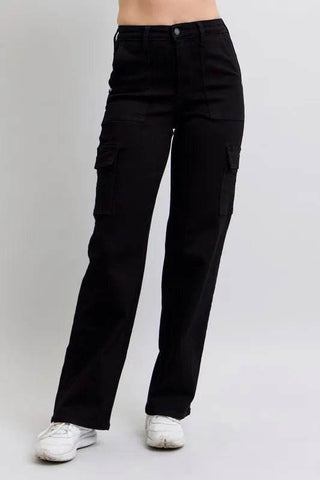 Full Size High Waist Cargo Wide Leg Jeans - Just Believe Boutique