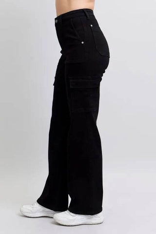 Full Size High Waist Cargo Wide Leg Jeans - Just Believe Boutique