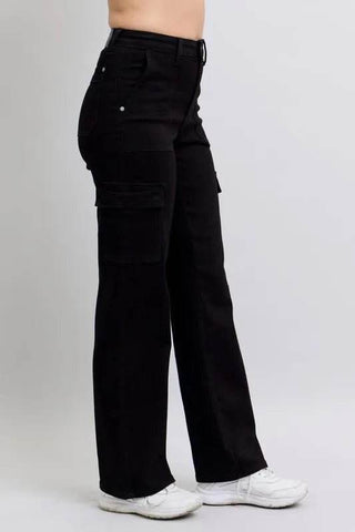 Full Size High Waist Cargo Wide Leg Jeans - Just Believe Boutique