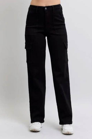 Full Size High Waist Cargo Wide Leg Jeans - Just Believe Boutique