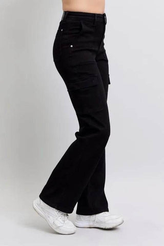 Full Size High Waist Cargo Wide Leg Jeans - Just Believe Boutique