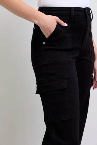 Full Size High Waist Cargo Wide Leg Jeans - Just Believe Boutique