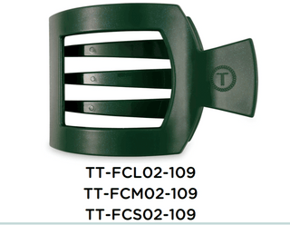 Green Sparkle Medium Flat Square Hair Clip - Just Believe Boutique