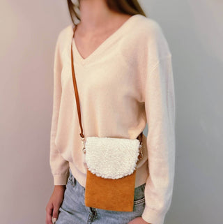 Handy Dandy Phone Crossbody: Creamy Caramel - Just Believe Boutique